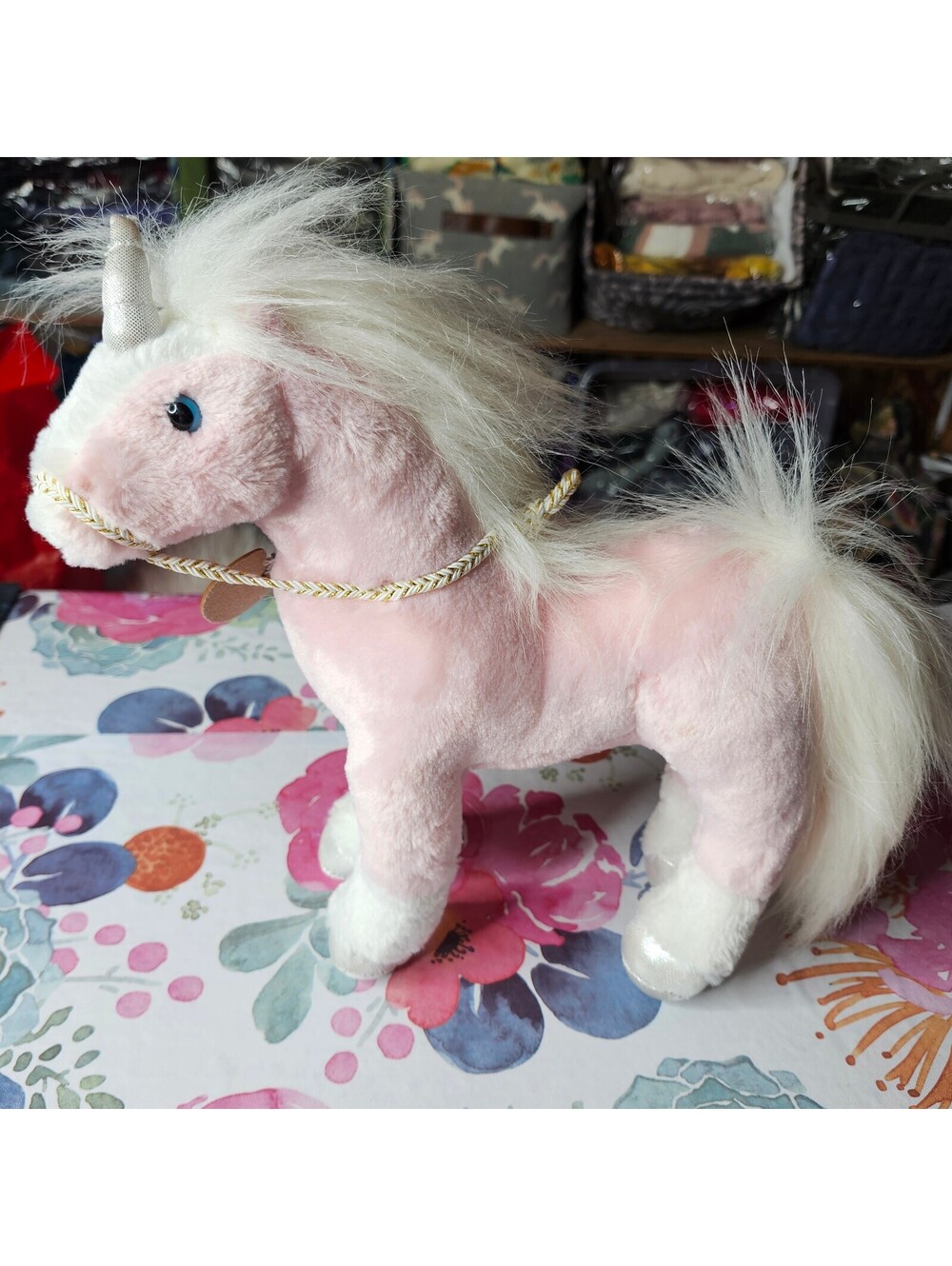 Aurora Pink Unicorn Plush White Mane Gold Horn 2021 Stuffed Animal
